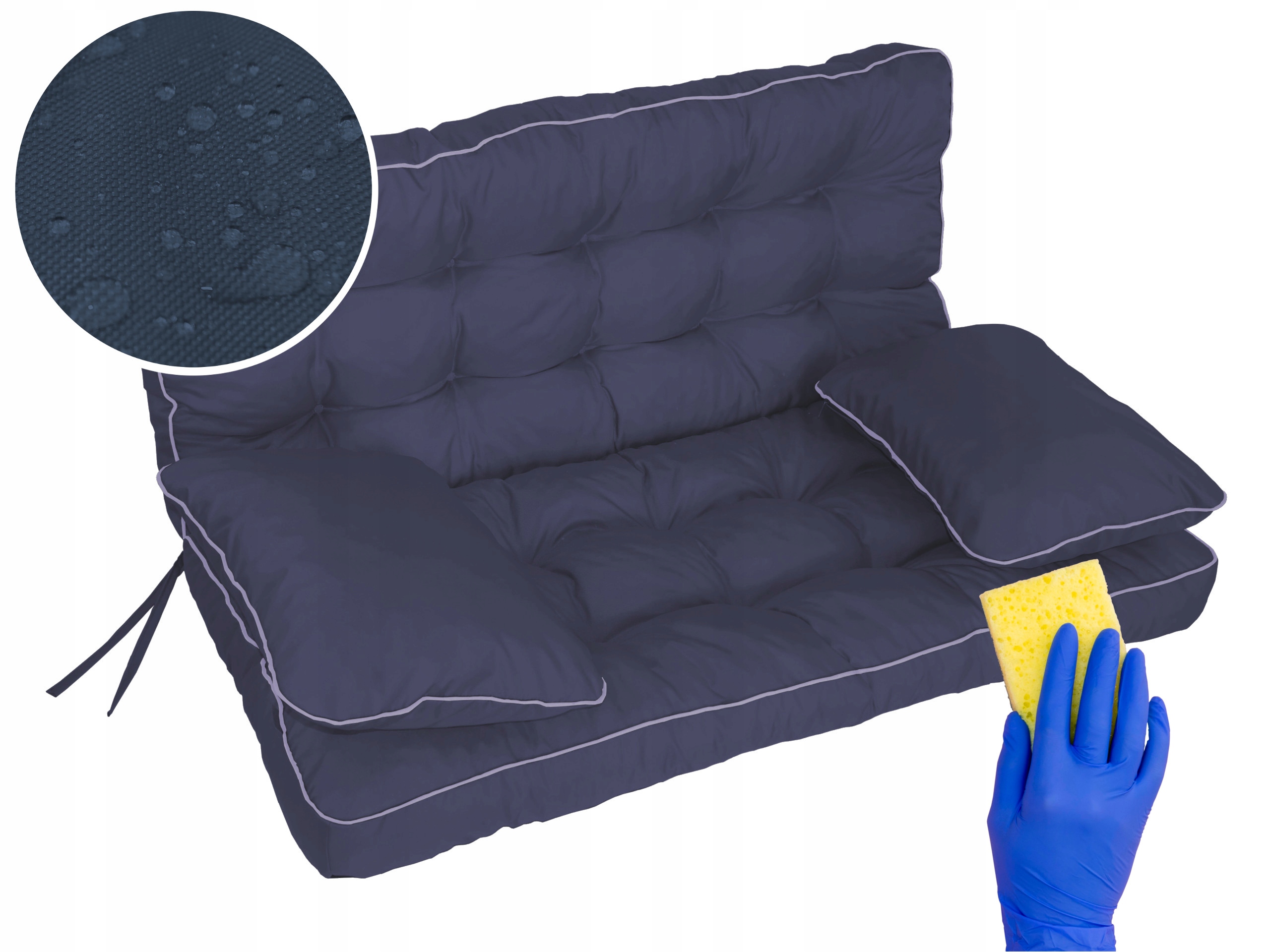 Vankúš na hojdačku na záhradnú lavičku 120 cm, hrubý, vodotesný 2 ks