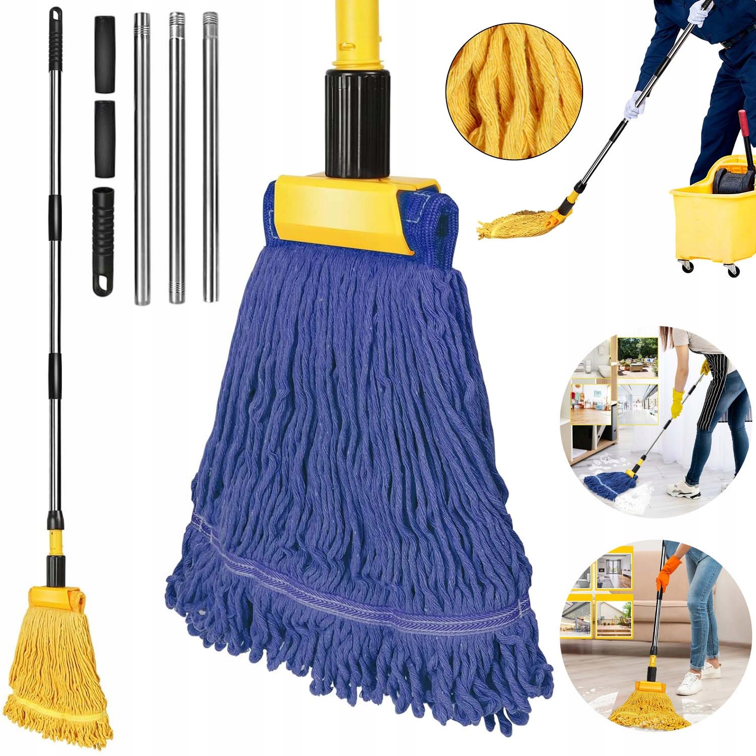 Průmyslový Mop Classic Držák Z Nerezové Oceli 2 Hlavice Mopu S Dlouhou Životností
