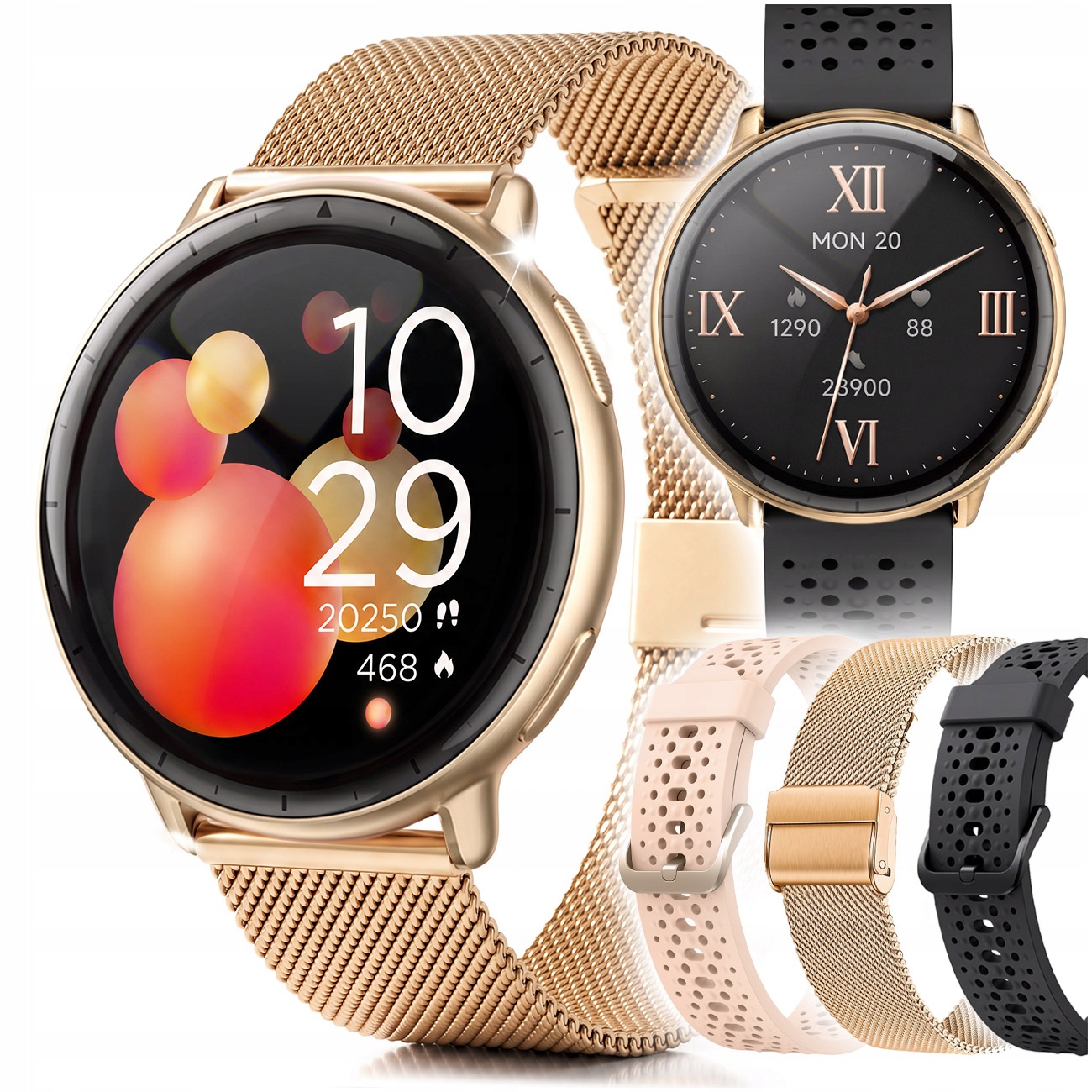 Dámske Inteligentné Hodinky Amoled Vodotesné Smart Rozhovory Gps Sms Menu Pl