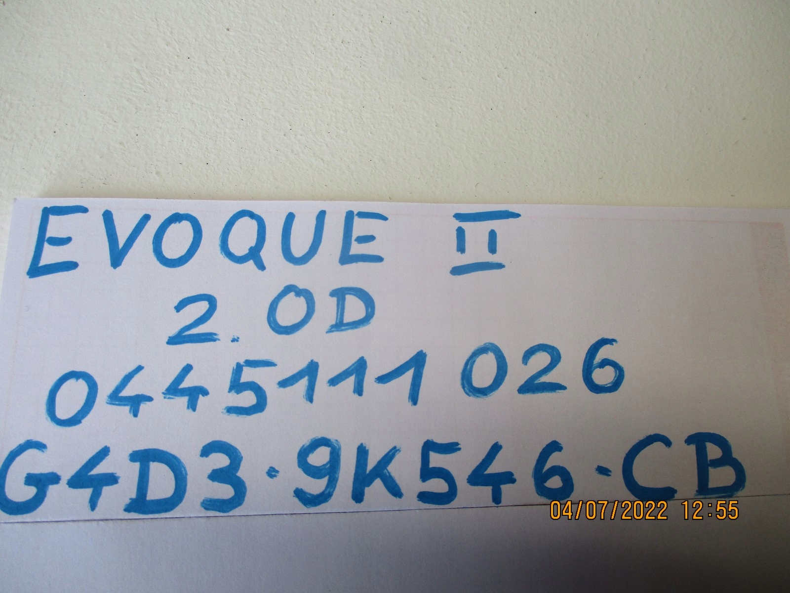 nozzles RANGE ROVER EVOQUE 2,0D 0445111026