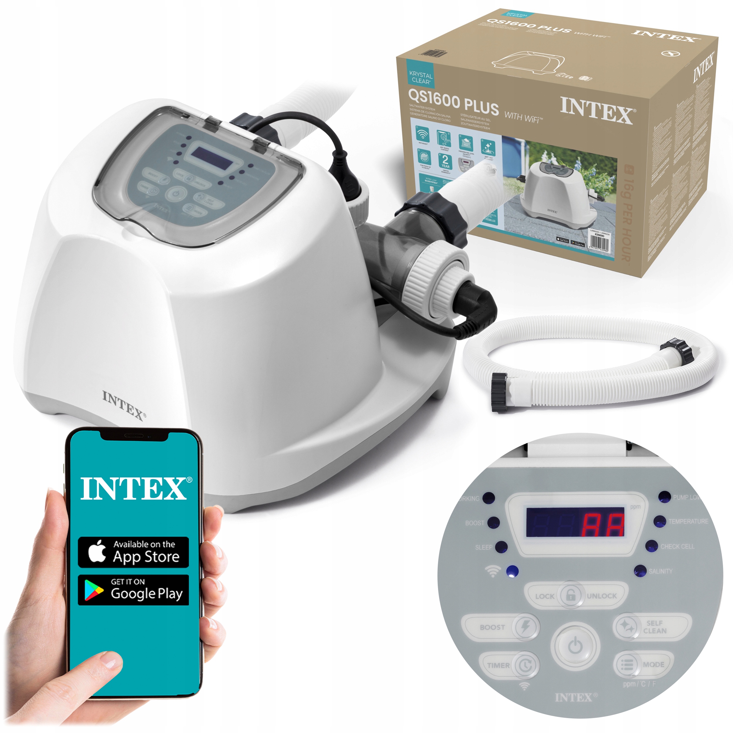 Generator Chloru Plus WiFi Do Basenu 16g/h Intex 26690 model 2026