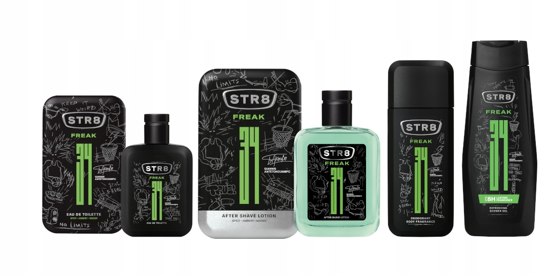 STR8 FREAK ZESTAW 4cz EDT50ml+ ASL100ml+ DNS75ml+ ŻEL400ml