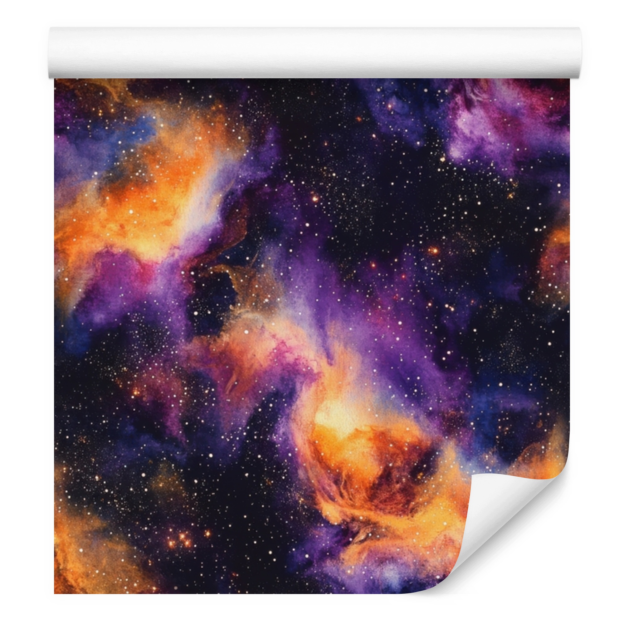 Akvarijní tapeta galaxie indigo, fialová a granátová, 50 x 1000 cm