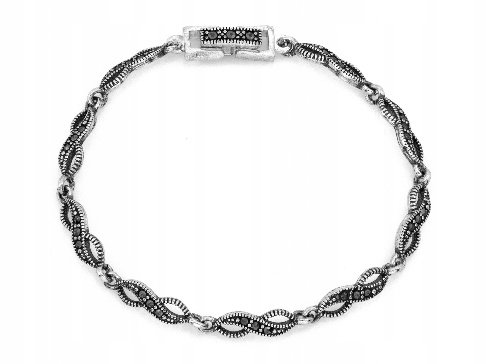 Stříbrný dámský náramek 925 Infinity s markýzami je efektní pro maminku 20