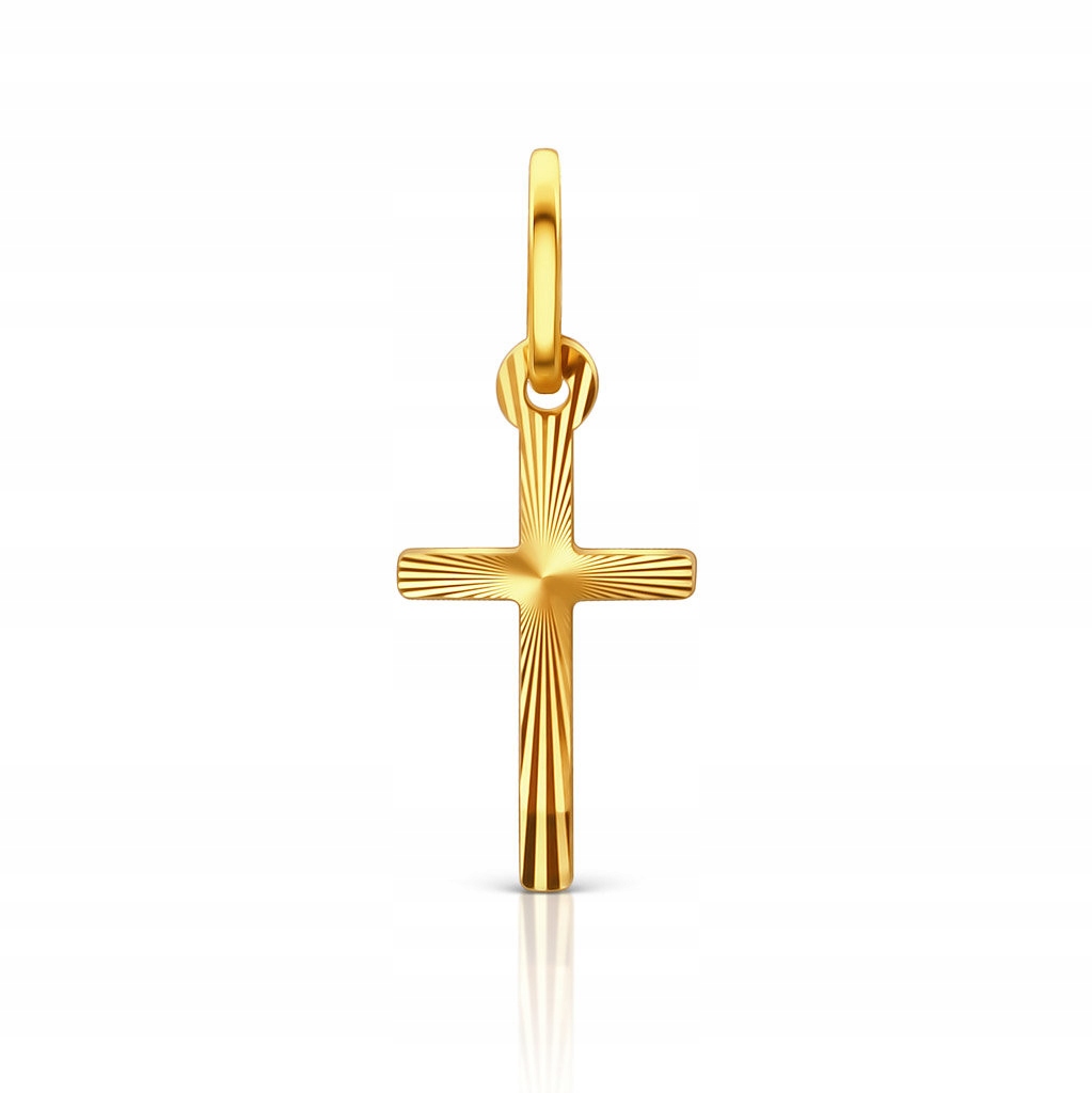 ZŁOTY KRZYŻYK 585 ZAWIESZKA KRZYŻYK DIAMENTOWANY