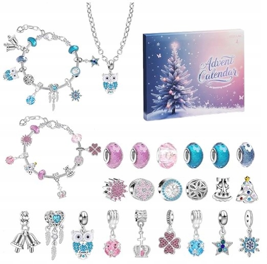 Adventní Kalendář Šperky Náramky Náhrdelník Přívěsky Sada Dárek