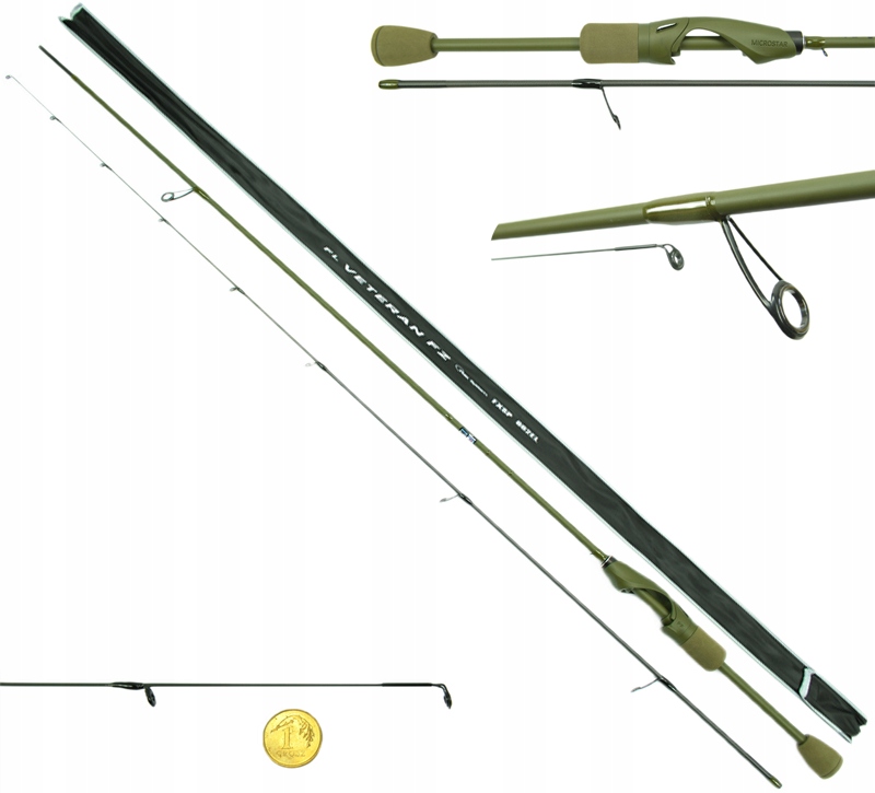 Ultralekka Wędka spinningowa Veteran 0,5–5g 198 cm okoniowa Okoń waga 67g