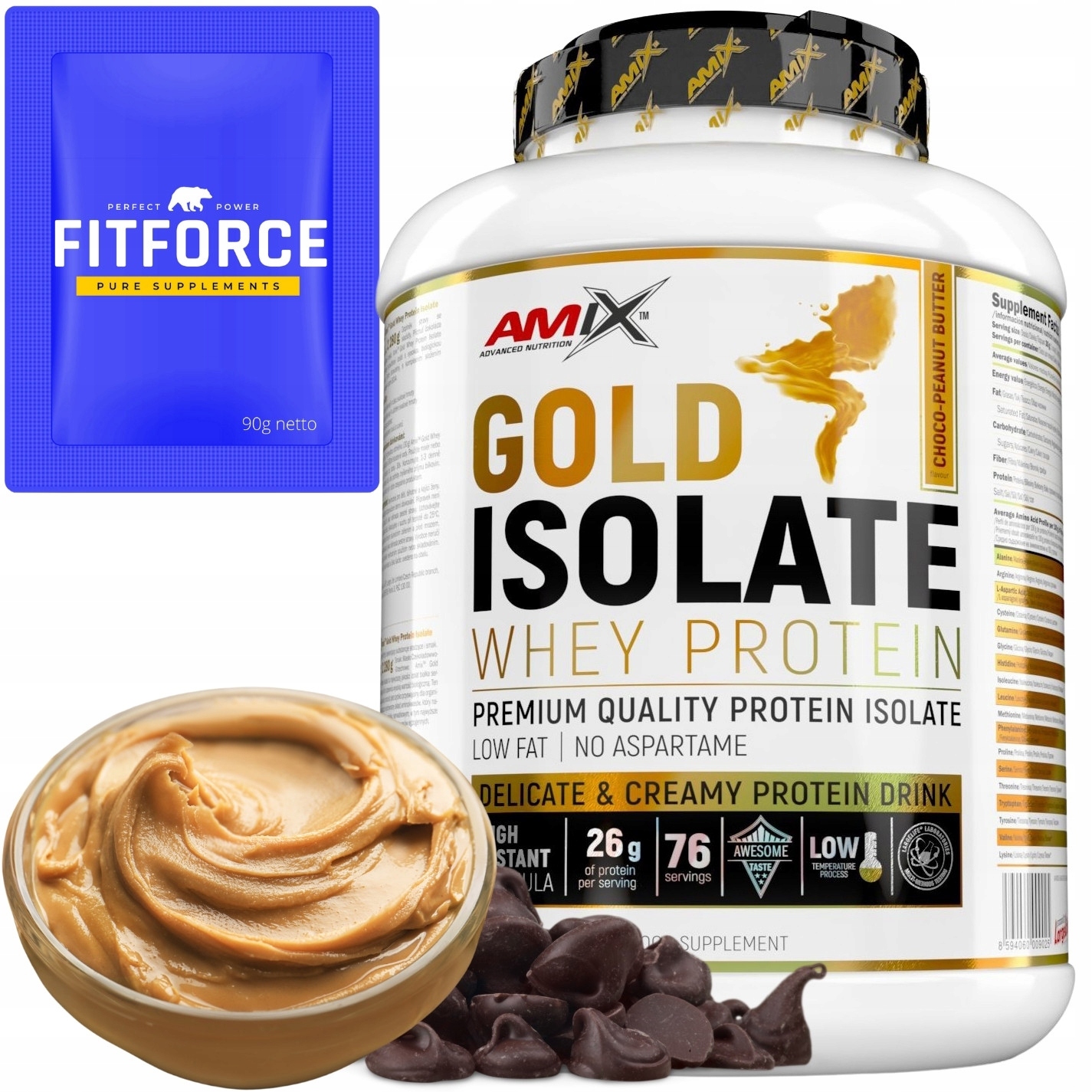 Protein Izolat Whey Amix Arašídový Krém Čokoláda protein Wpi