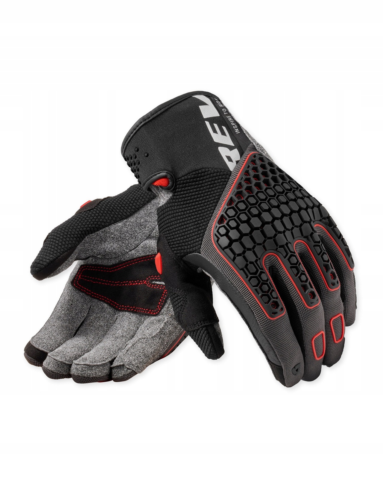 Motocyklové rukavice Rev'it! Mangrove 2 Grey-Red veľ.XL