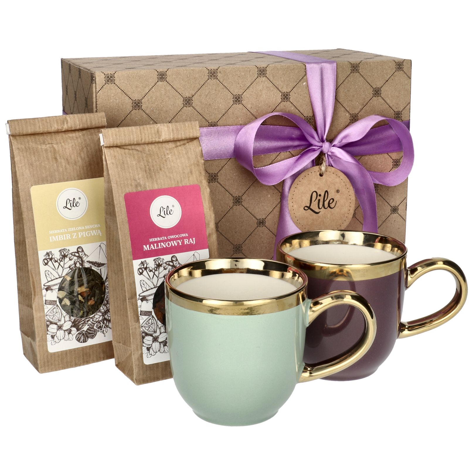 Dárková sada porcelánových hrnků na čaj pro páry k Valentýnu