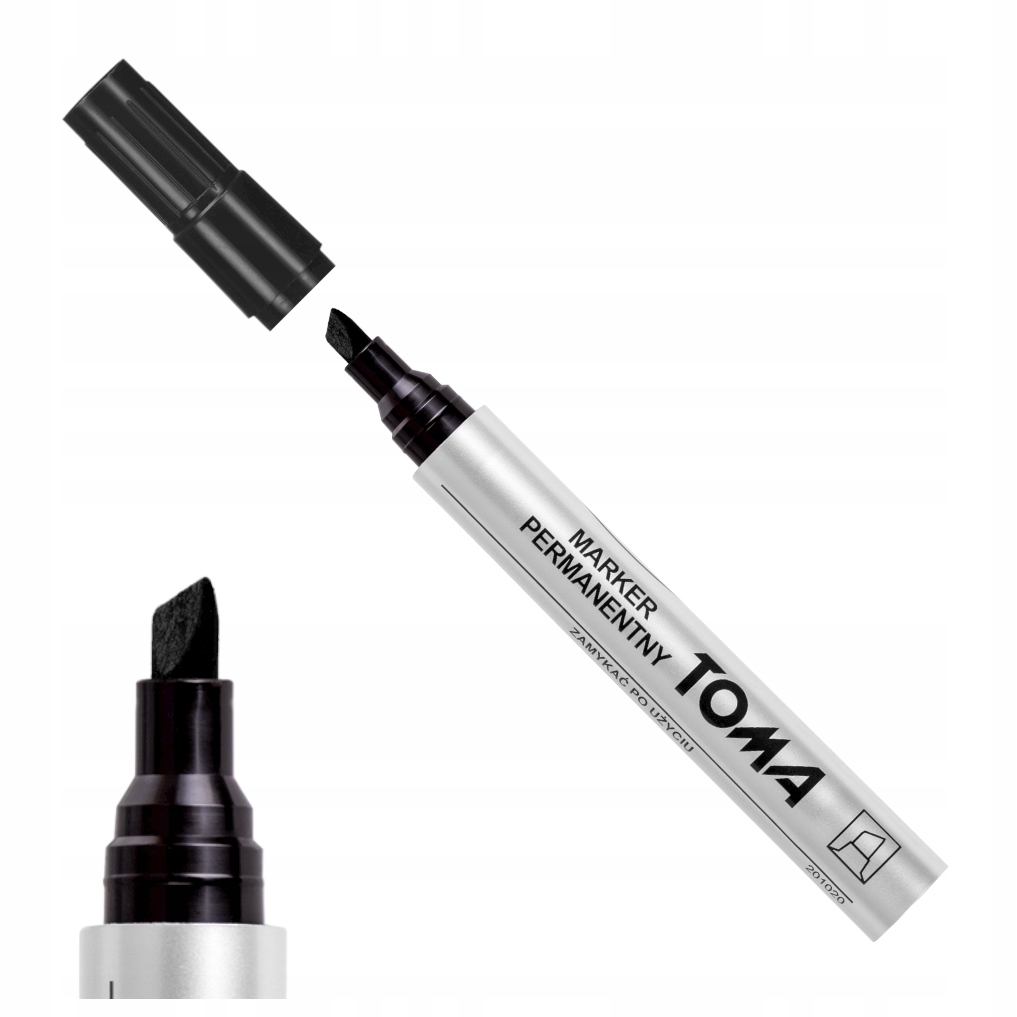 Marker permanentny czarny ścięta koncówka TOMA