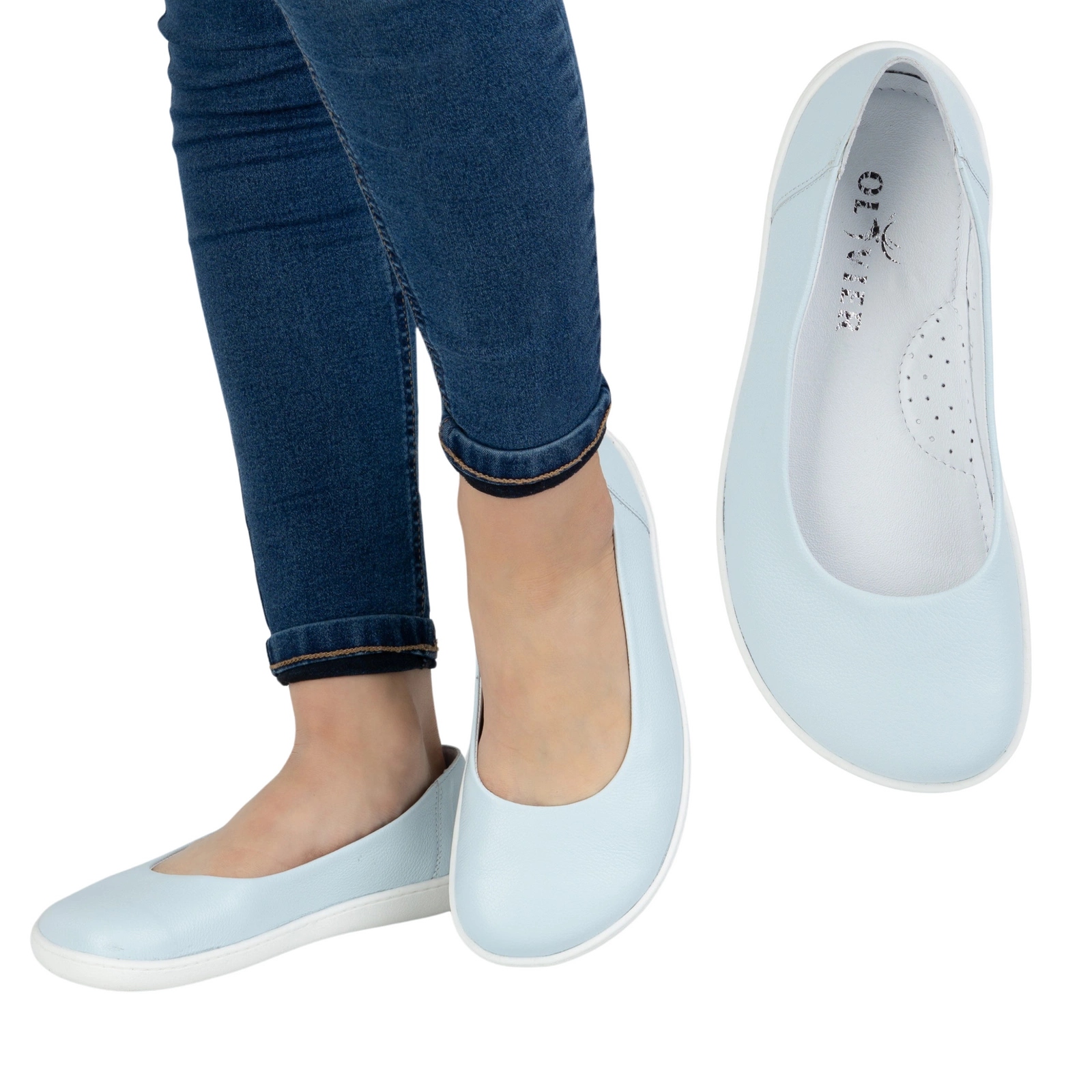 Barefoot Dámské minimalistické nazouvací lodičky 1771POL modré 37