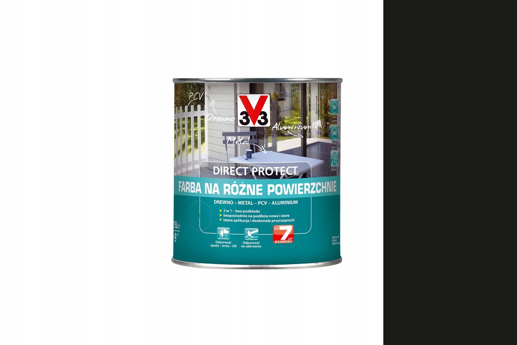 FARBA WIELOPOWIERZCHNIOWA V33 DIRECT PROTECT PIASKOWY CZARNY 0,75L