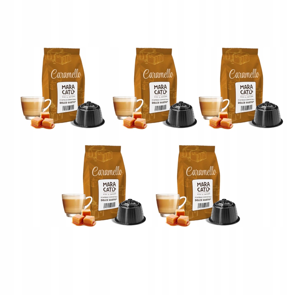 Levně Kapsle pro Dolce Gusto Maracatú Caramel Sada 5 x 8 ks Sladký nápoj