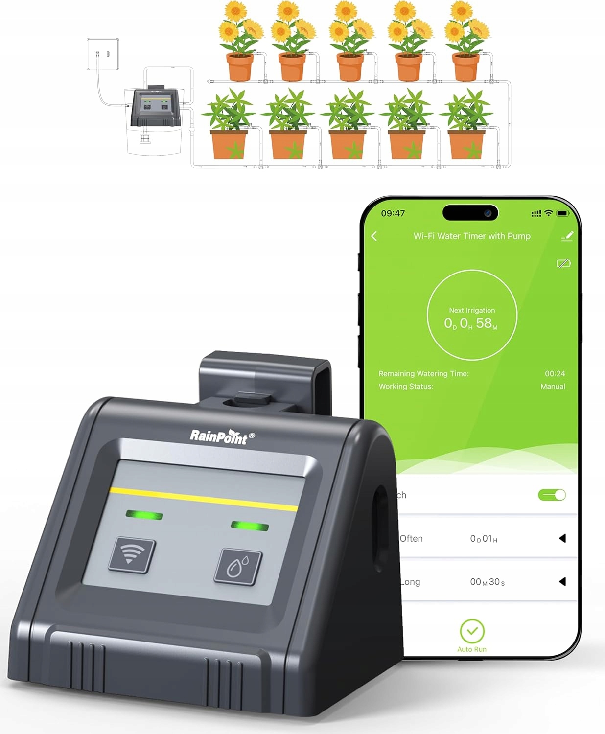 Rainpoint Automatický zavlažovací systém Wlan pre 10 rastlín