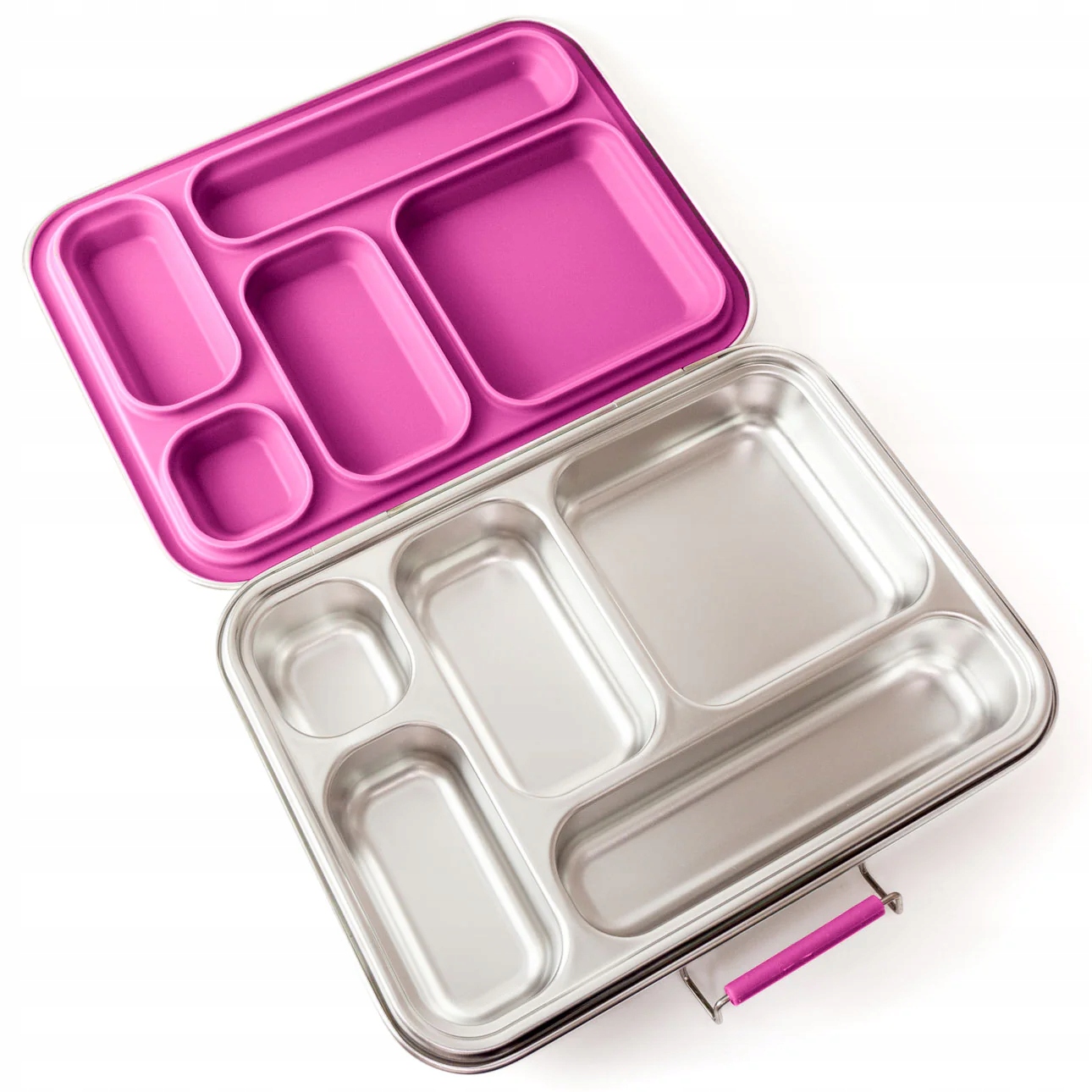 Lekkabox Grande stalowy lunchbox, 5 przegródek, Berry