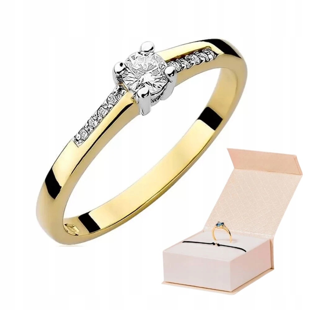 Prstýnek S Diamantem 585 Výjimečný 0,19 ct Zlatý Náramek