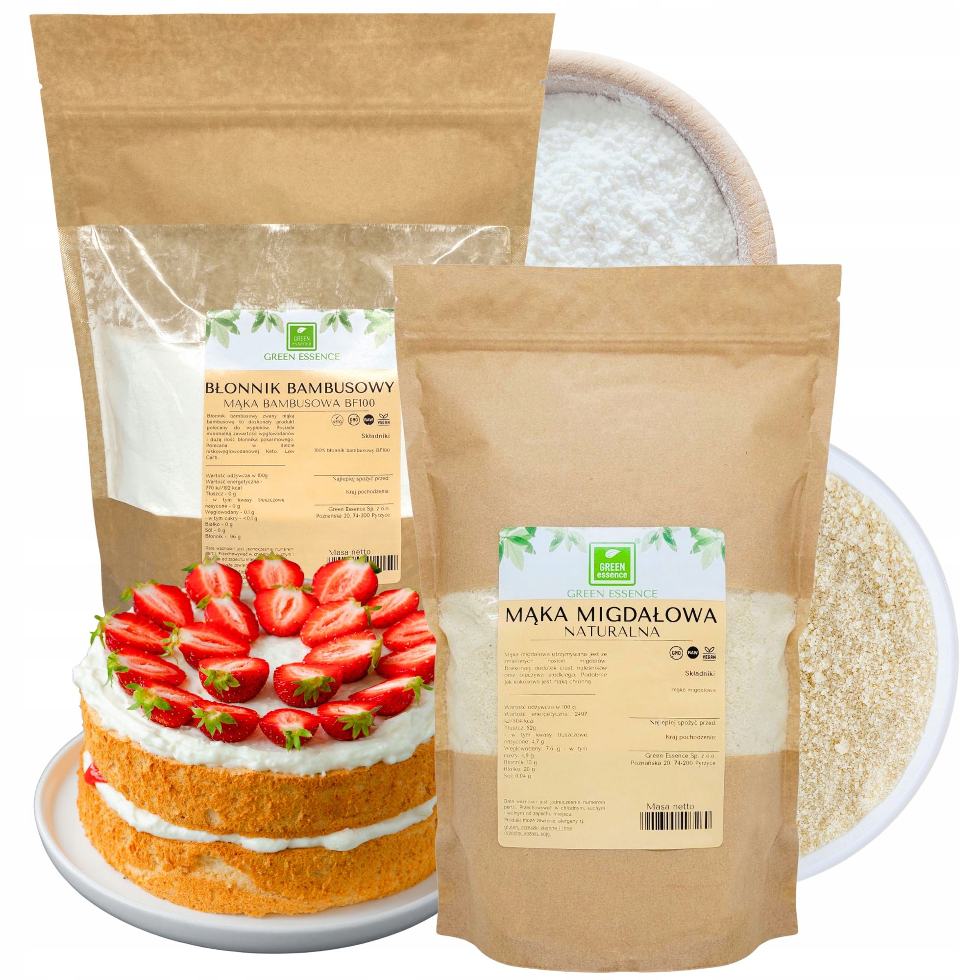 Levně Keto Set mandlová mouka 1 kg vláknina z bambusu, přírodní na pečení