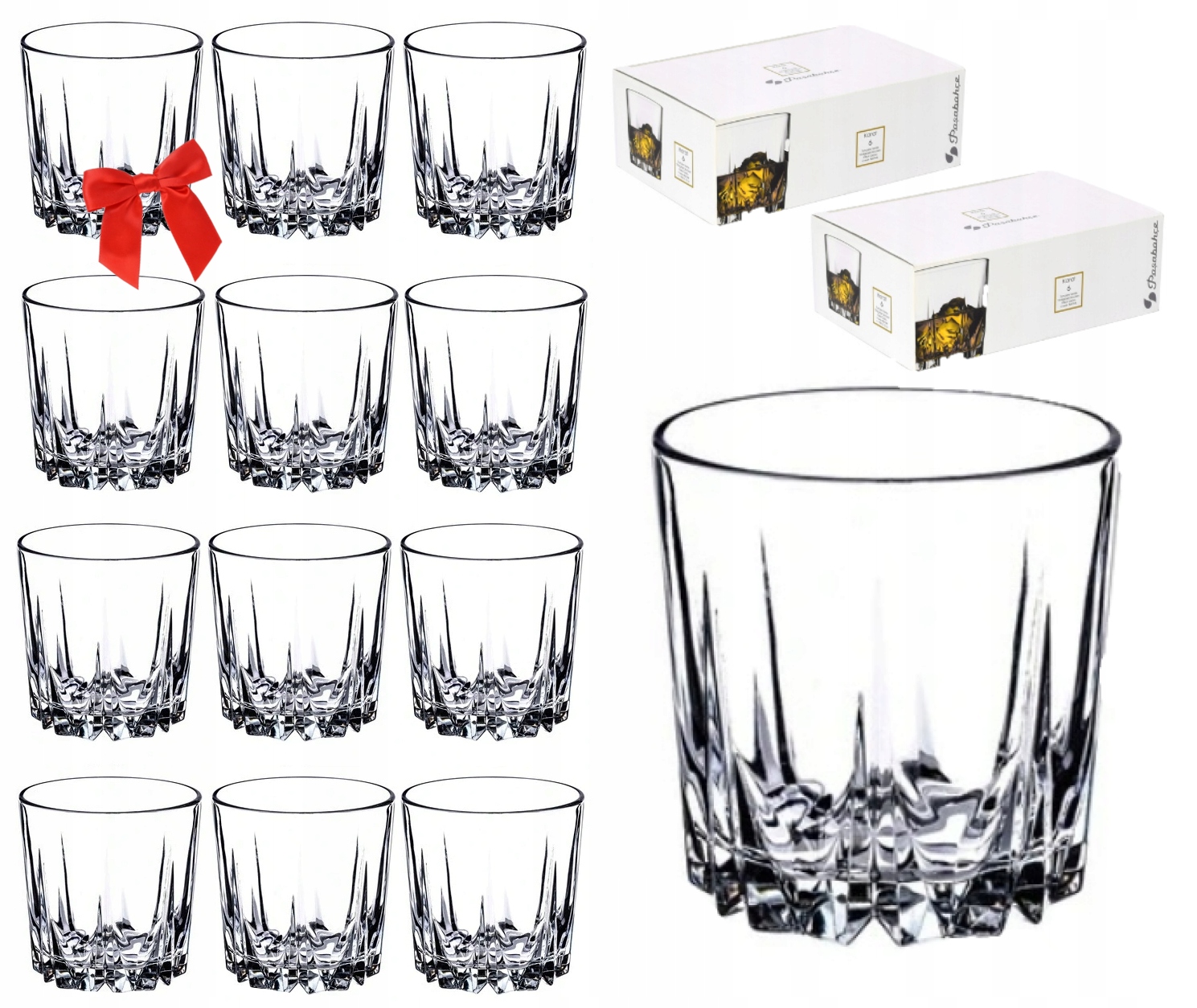

Szklanki Zestaw 12 Komplet Do Whisky Drinki 300ML