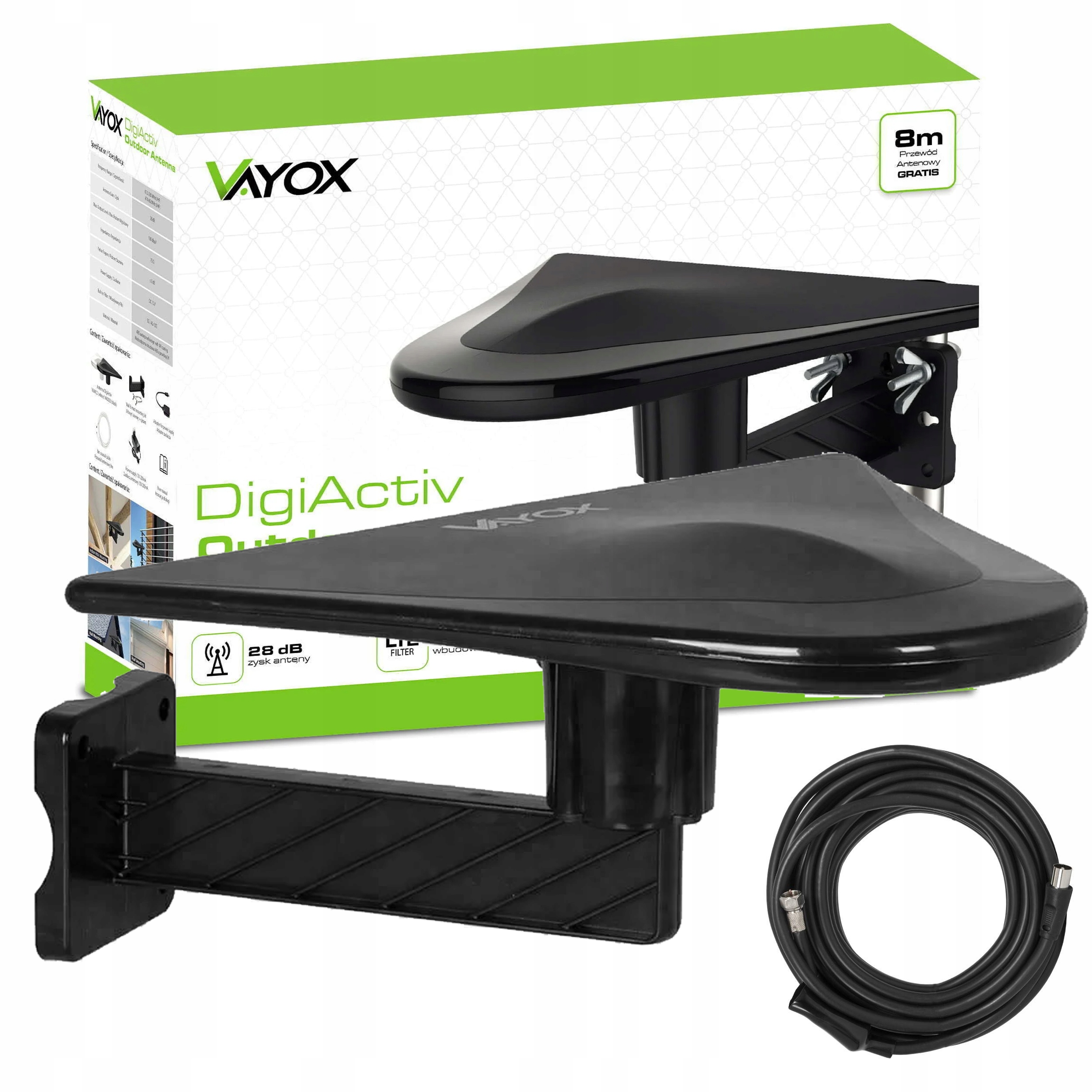 DVB-T2 televizní anténa digitálního pozemního televizního vysílání s filtrem Lte 5G, venkovní