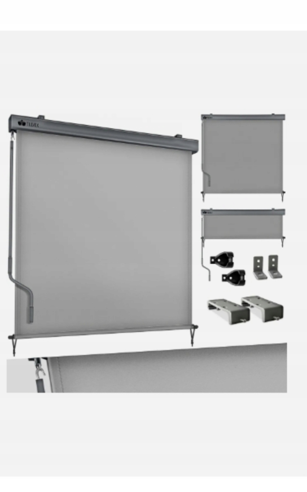 Vertikálna Balkonová Markíza 200 x 250 cm Šedá vnútorná a vonkajšia tillvex