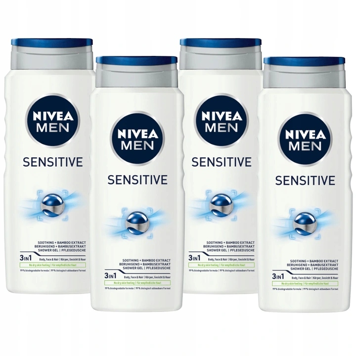 NIVEA MEN żel pod prysznic męski zestaw 4x500ml