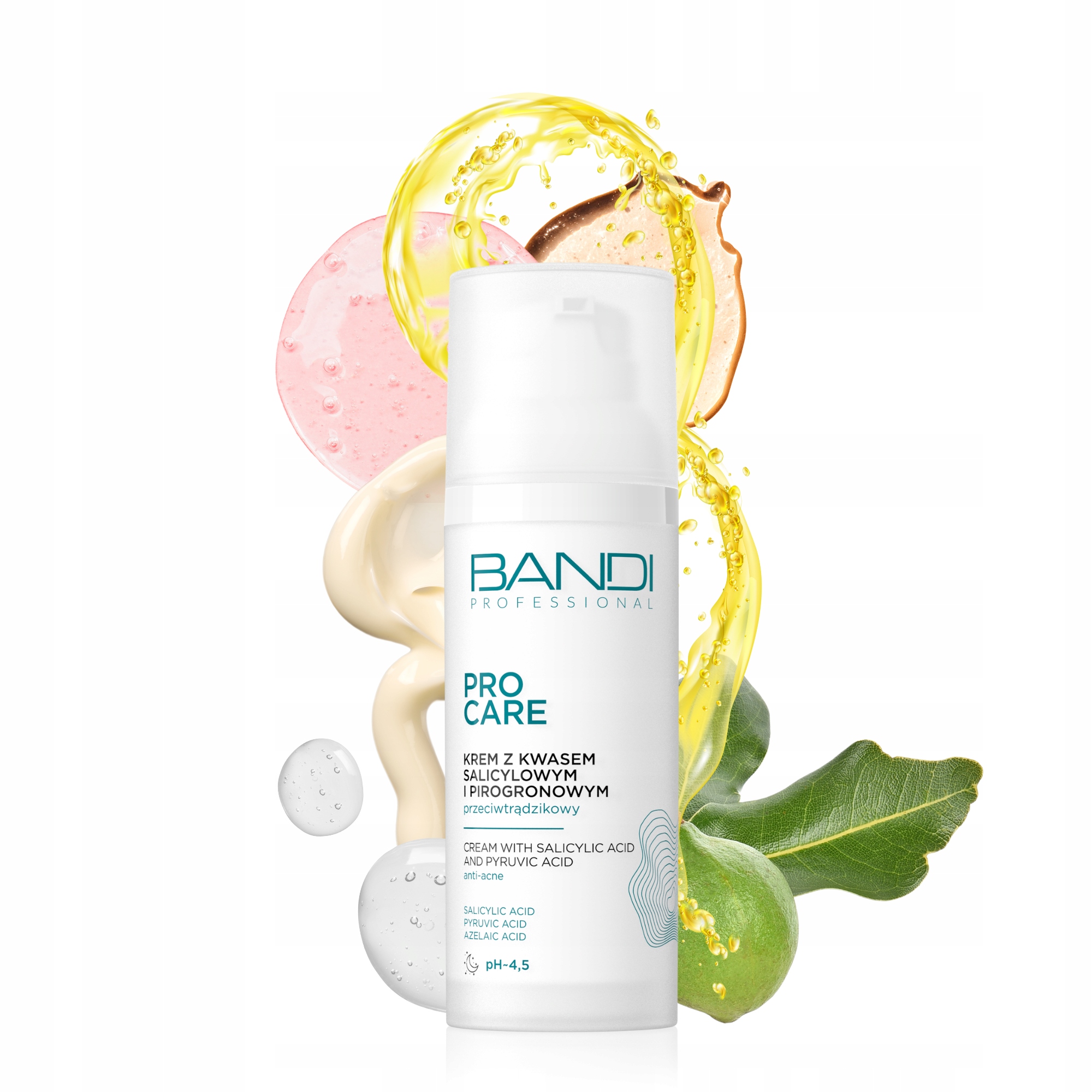 Krem przeciwtrądzikowy Bandi Kwas Pirogronowy, alantoina, noc, 50ml