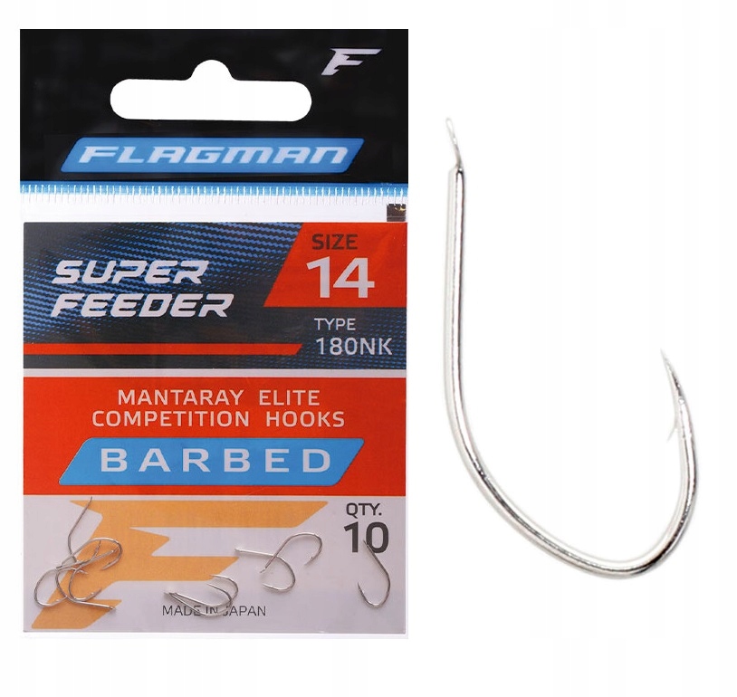 Flagman Mantaray Haczyki Feeder Nikiel 180NK Srebrne Rozmiar 8 10szt