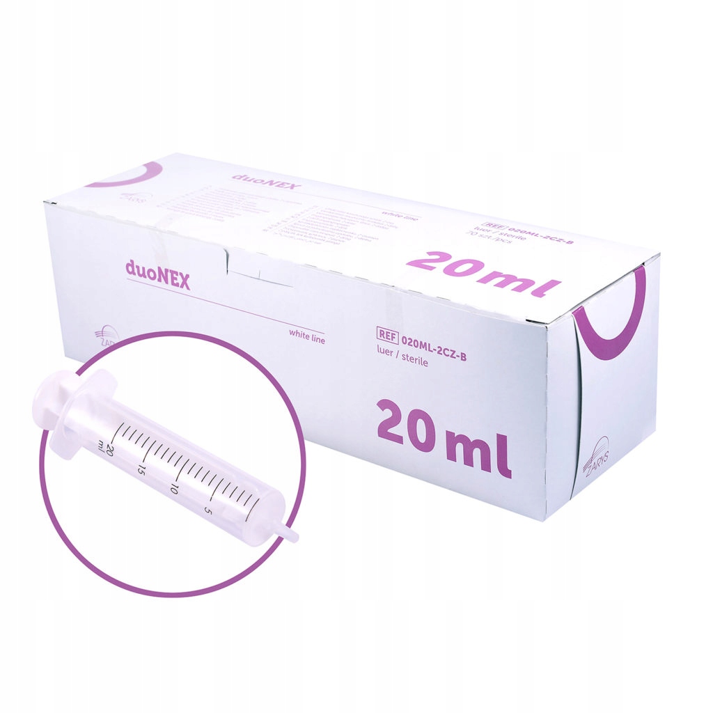 

Strzykawki Duonex 2-częściowe 20 ml 50 sztuk