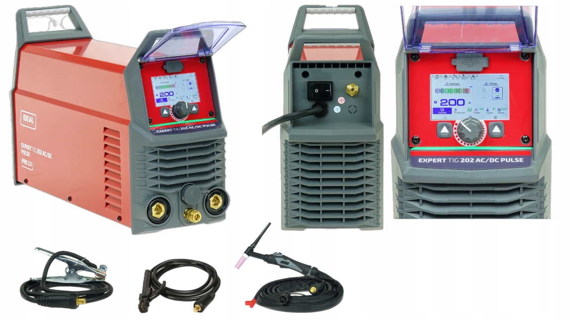 Spawarka Tig Aluminium Ideal Expert Tig 202 Ac/dc Pulse Pro3.5 LCD Pulse