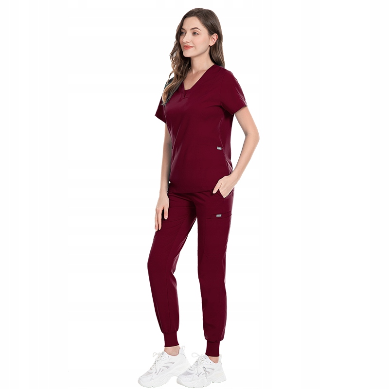 Komplet Medyczny Damski Scrub Uniform Model Heal Kolor Burgundy Rozmiar M