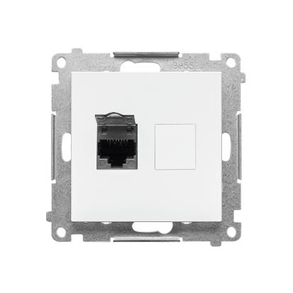 Simon 55 Gniazdo komputerowe pojedyncze RJ45 kat 6 ekranowane Biały mat