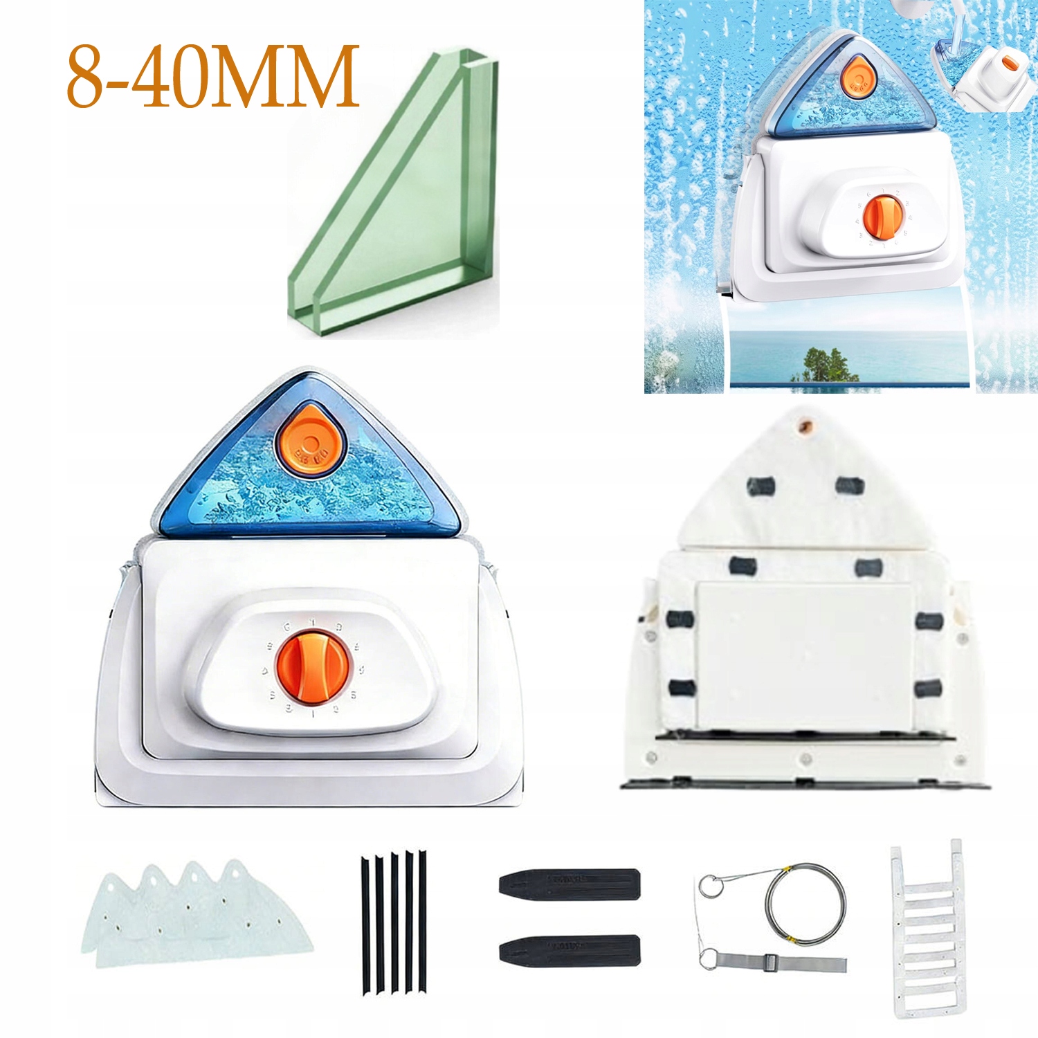 Magnetický Čistič Na Okna Oboustranný Stěrka Pro Sklo 8-40 MM