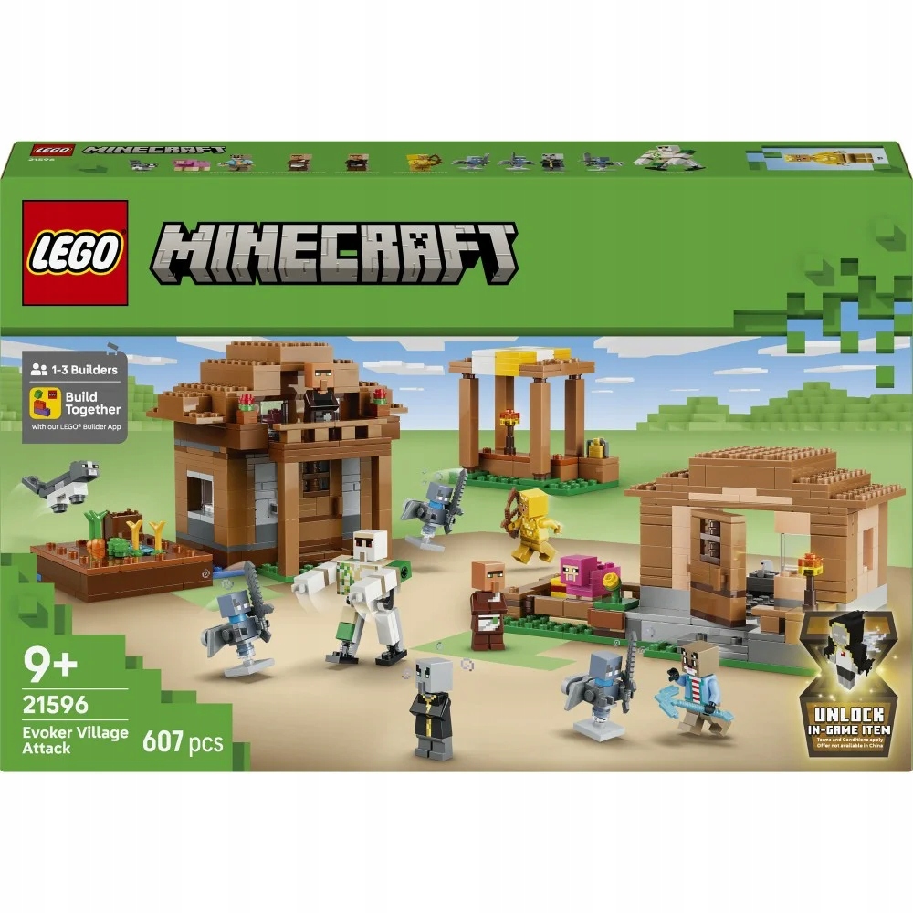 Lego Minecraft Nájezd vyvolávačů na vesnici 21596