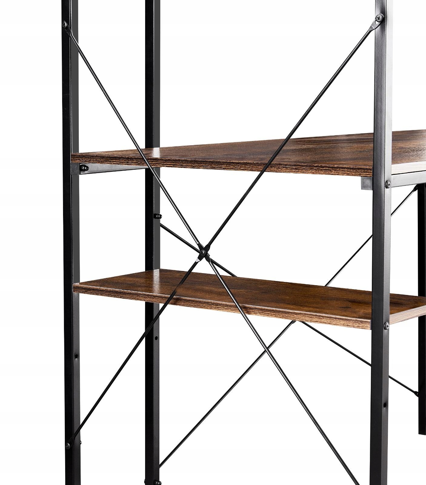 CANTO B1 biurko loft czarne, dąb rustykalny loftowe drabinka rustykalne Kolekcja CANTO