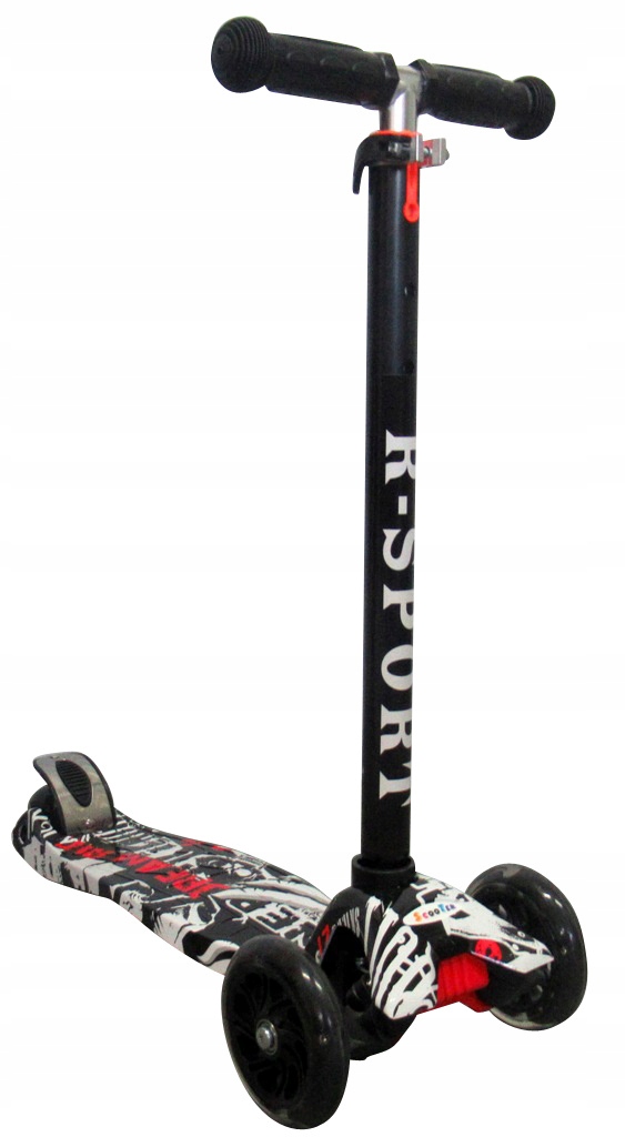 HULAJNOGA TRÓJKOŁOWA BALANSOWA CZARNA GRAFFITI LED Hamulec tak