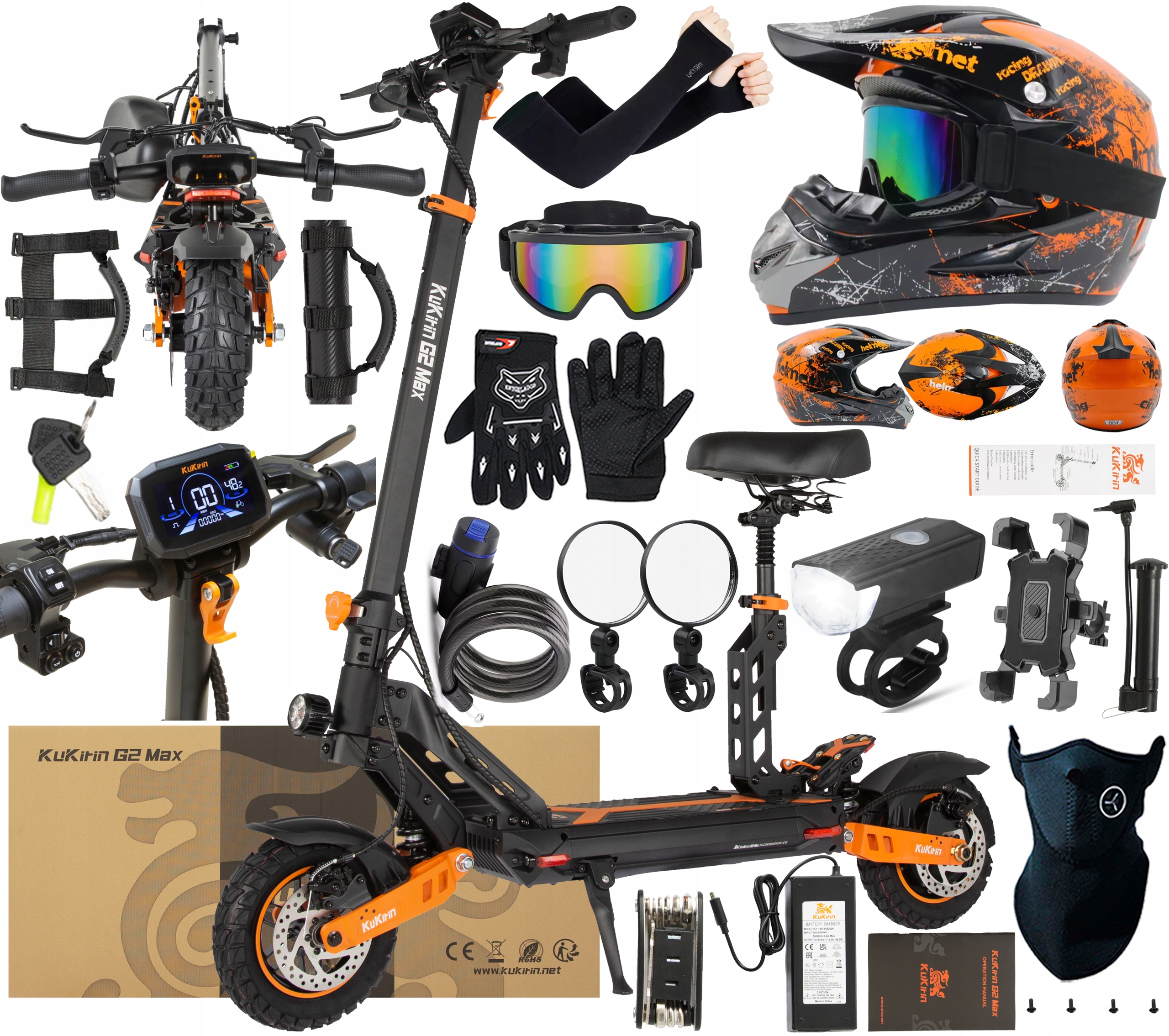 Pojazd elektryczny Kukirin G2 Max Składany 1200W 48V 80KM 55KM/H+10