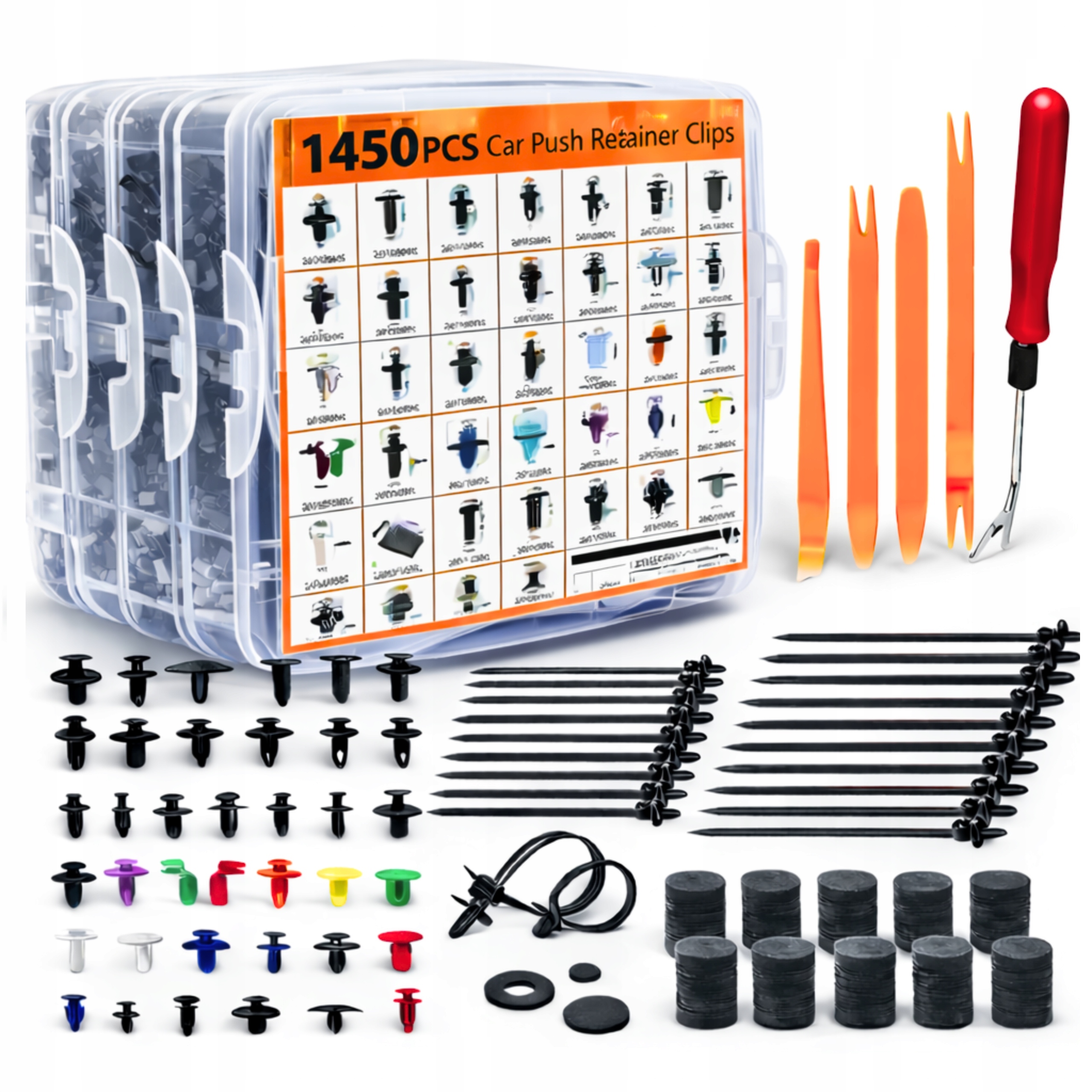 SPINKI SAMOCHODOWE DO TAPICERKI ZESTAW KLIPSY TAPICERSKIE 1450+365EL