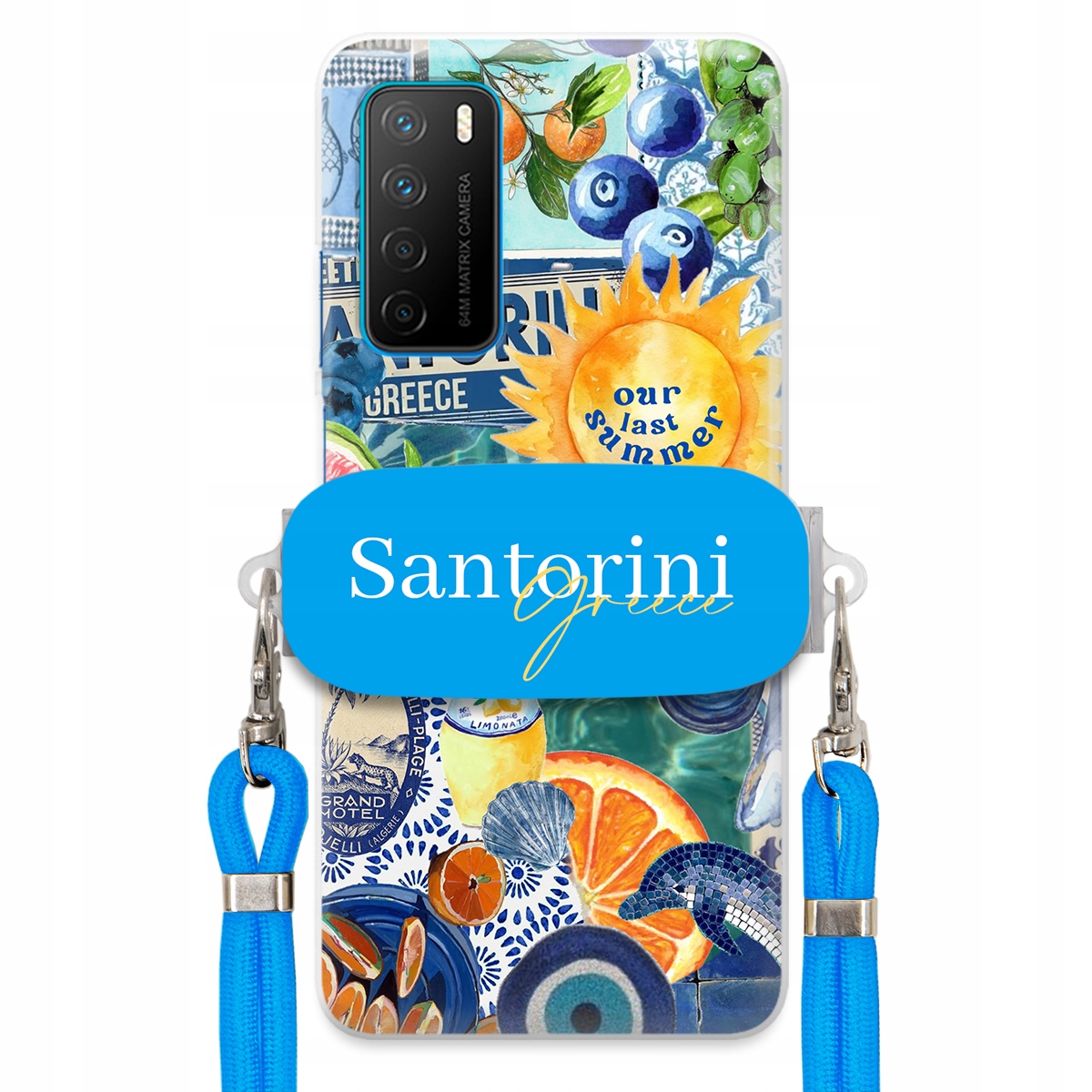 Puzdro pre Huawei Honor Play 4 Modré vodítko držiak Santorini Sea Vibes