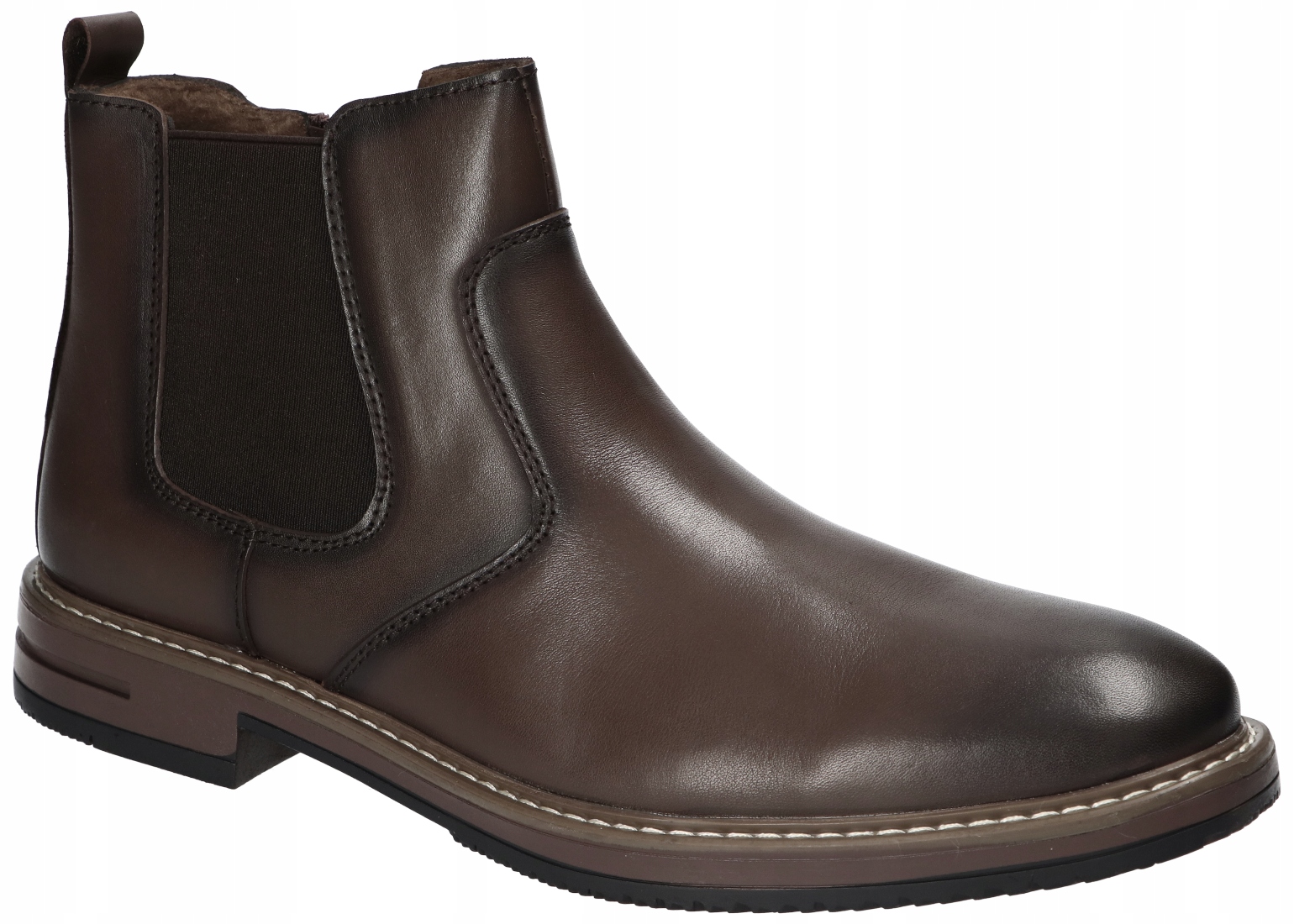 American Club CY168 Zateplené Kotníkové Boty Pánské Zimní Kožené Boty Brown 41