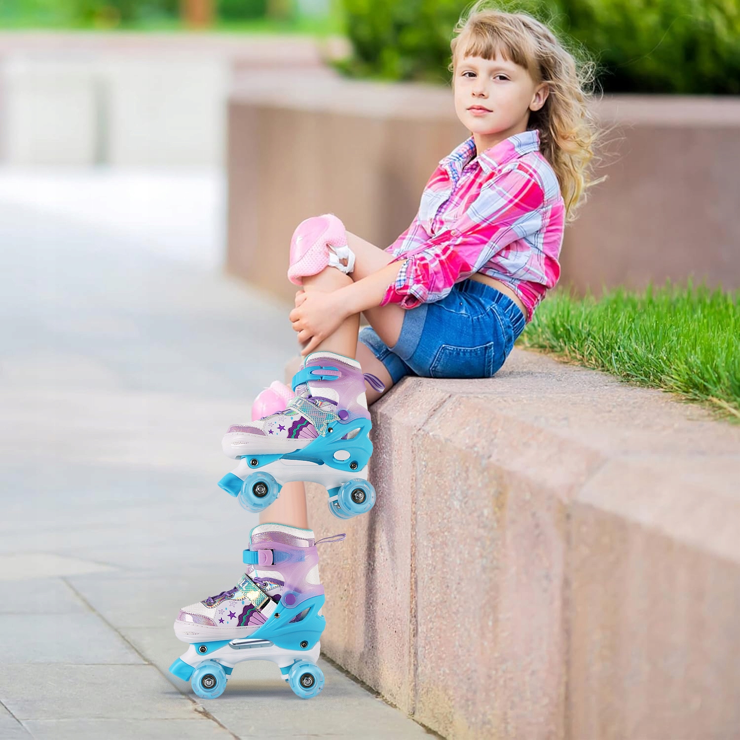 KLASYCZNE WROTKI DLA DZIECI Z PODŚWIETLANE KÓŁKA 4 ROZMIAR REGULOWANE Rozmiar 32-36