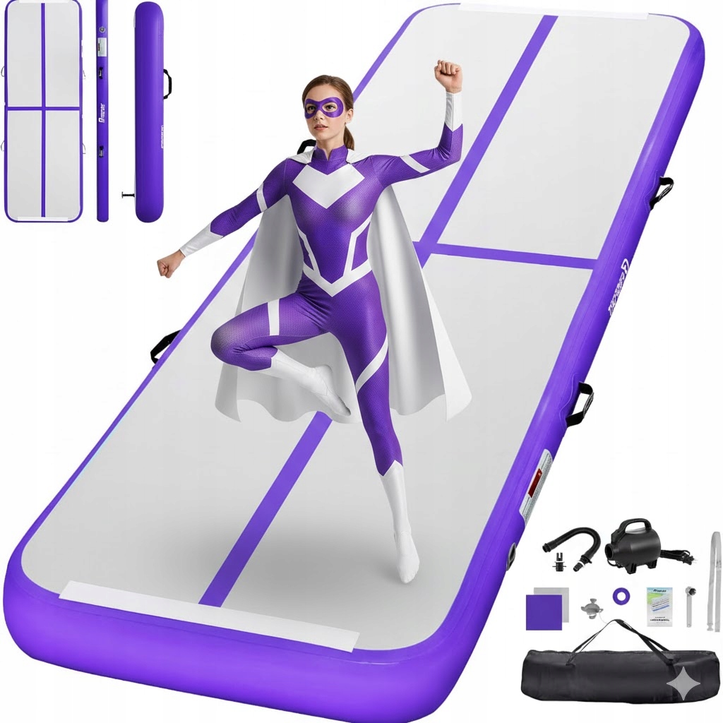 Dmuchana ścieżka akrobatyczna 200x100x10 cm mata gimnastyczna fitness