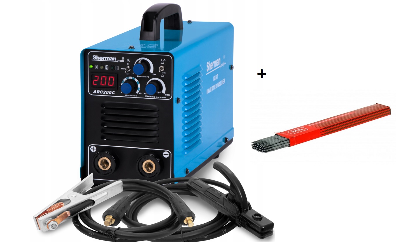Spawarka inwertorowa Elektroda Mma Arc 200C Sherman elektrody 2.5mm
