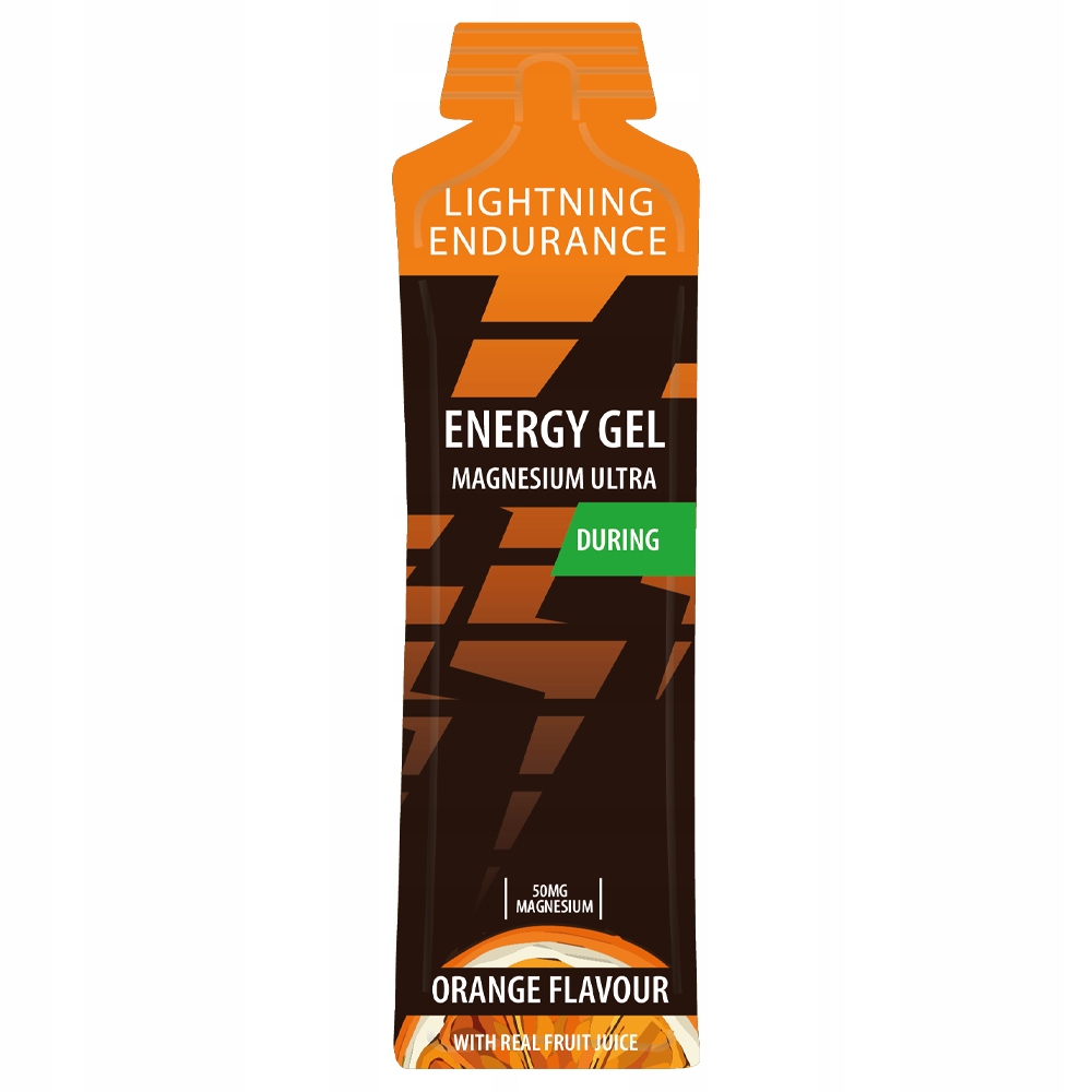 Lightning Endurance Energy Gel 60 ml, żel energetyczny z magnezem Pomarańcz