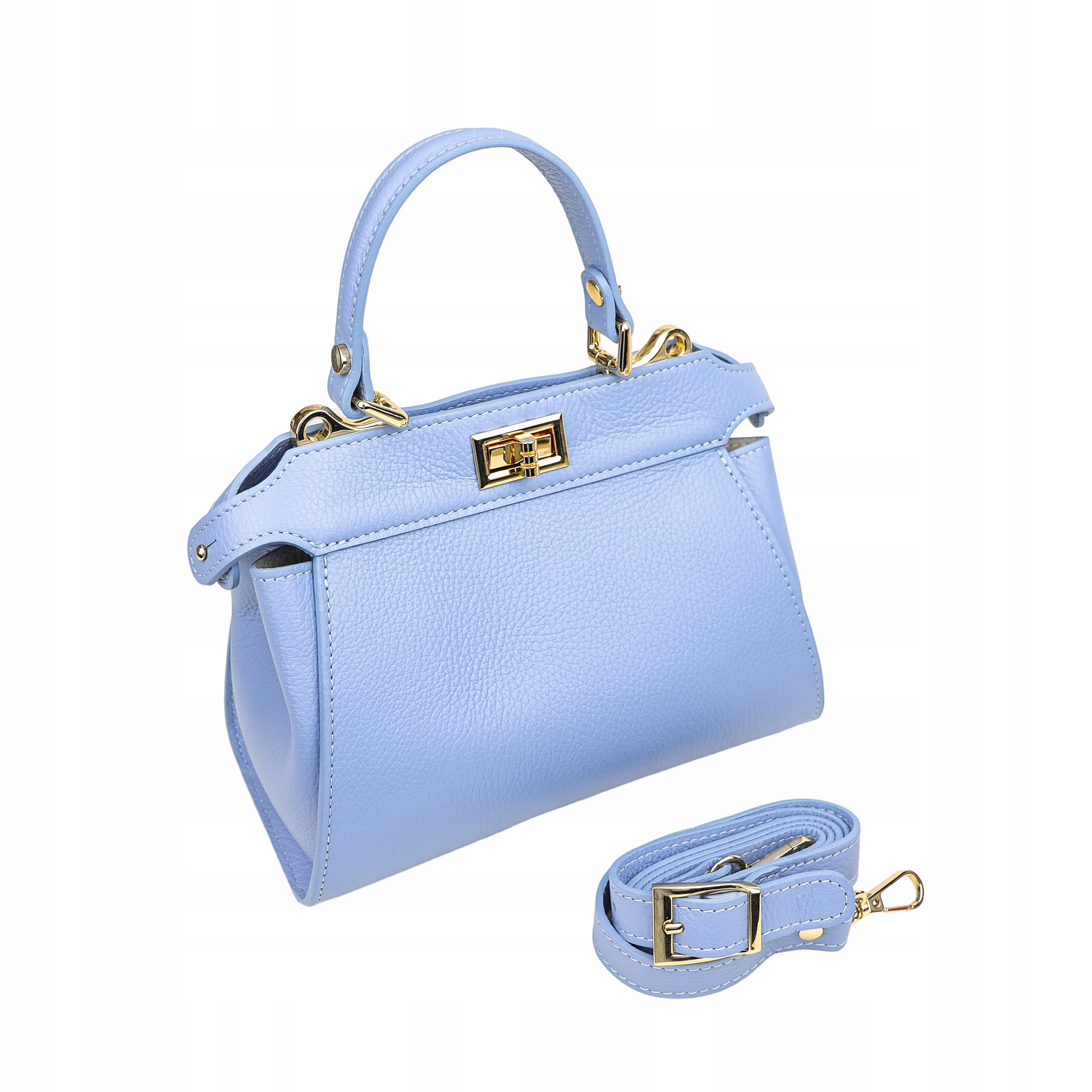 Torebka Damska licowa skóra Judy Błękitny Stan opakowania oryginalne