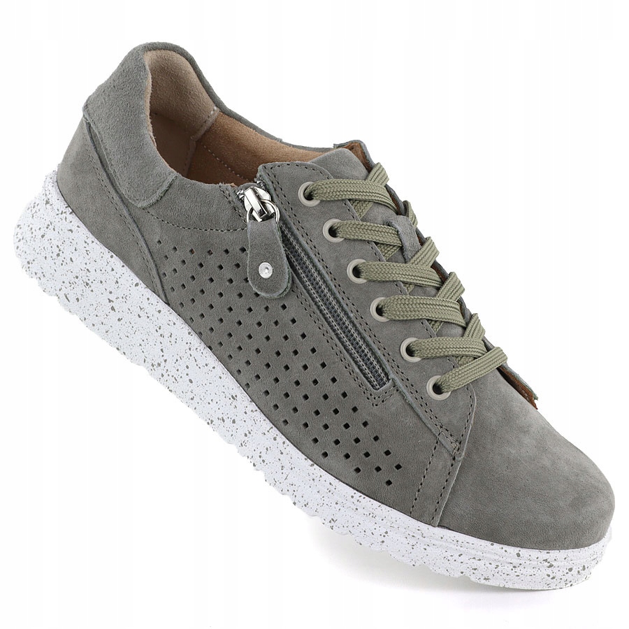 Dámské ažurové kožené polobotky zelené M.Daszyński 26PB17-04 40