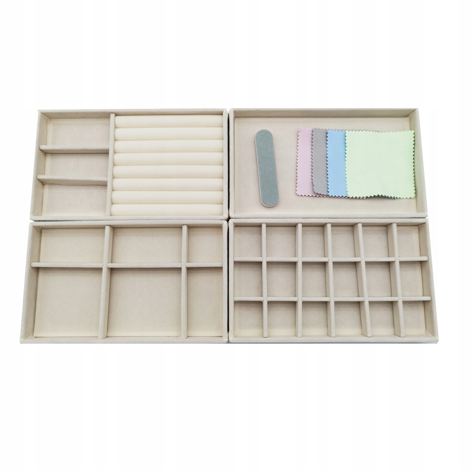 

tace na biżuterię organizatorzy L zestaw 4 Beige