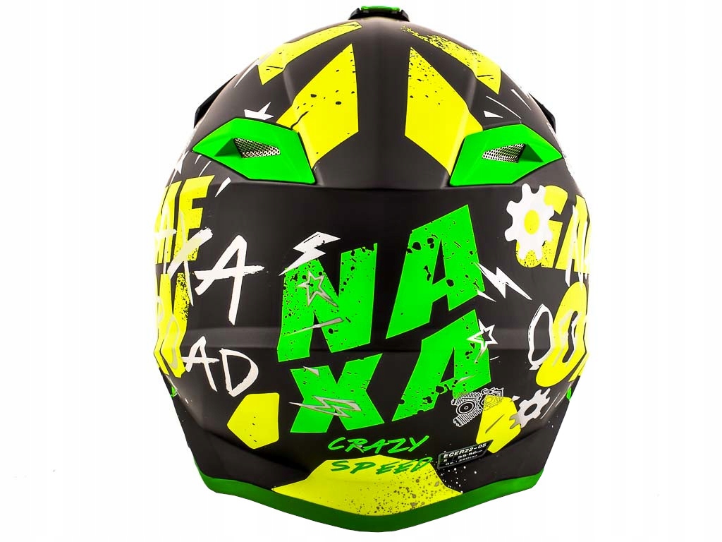 NAXA C9/N Kask Cross Enduro Quad ZIELONY MAT r.M Cechy dodatkowe osłona podbródka
