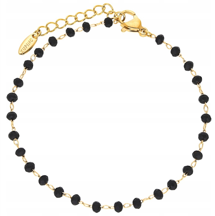 

Bransoletka Pozłacana 18 Krt Black Beads