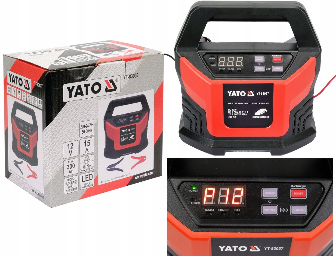 

Yato Prostownik Elektroniczny 12V 2-20A 300Ah